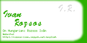 ivan rozsos business card